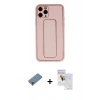 MARSİLYAN™- iPhone 11 Pro Max Kılıf Akış Doku - Siyah Seramik Nano Ekran Koruyucu + Metal Kamera Lens Koruma Cam - MR