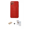 MARSİLYAN™- iPhone 11 Pro Max Kılıf Akış Doku - Siyah Seramik Nano Ekran Koruyucu + Renkli Kamera Lens Koruma Cam - TU