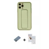 MARSİLYAN™- iPhone 11 Pro Max Kılıf Akış Doku - Siyah Seramik Nano Ekran Koruyucu + Shine Kamera Lens Koruma Cam - SABE