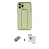 MARSİLYAN™- iPhone 11 Pro Max Kılıf Akış Doku - Siyah Seramik Nano Ekran Koruyucu + Shine Kamera Lens Koruma Cam - PE