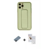 MARSİLYAN™- iPhone 11 Pro Max Kılıf Akış Doku - Siyah Seramik Nano Ekran Koruyucu + Metal Kamera Lens Koruma Cam - SH