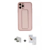 MARSİLYAN™- iPhone 11 Pro Max Kılıf Akış Doku - Siyah Seramik Nano Ekran Koruyucu + Yeşil Pers Alüminyum Kamera Lens