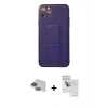 MARSİLYAN™- iPhone 11 Pro Max Kılıf Akış Doku - Siyah Seramik Nano Ekran Koruyucu + Yeşil Pers Alüminyum Kamera Lens