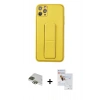 MARSİLYAN™- iPhone 11 Pro Max Kılıf Akış Doku - Siyah Seramik Nano Ekran Koruyucu + Yeşil Pers Alüminyum Kamera Lens