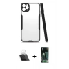 MARSİLYAN™- iPhone 11 Pro Max Kılıf Atlas Asil Serisi - Şeffaf 360 Full Body Arka Koruyucu + Kamera Lens Koruma Cam - SF