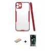 MARSİLYAN™- iPhone 11 Pro Max Kılıf Atlas Asil Serisi - Şeffaf 360 Full Body Arka Koruyucu + Renkli Kamera Lens Koruma Cam - PE