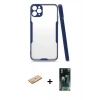 MARSİLYAN™- iPhone 11 Pro Max Kılıf Atlas Asil Serisi - Şeffaf 360 Full Body Arka Koruyucu + Renkli Kamera Lens Koruma Cam - PE