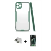MARSİLYAN™- iPhone 11 Pro Max Kılıf Atlas Asil Serisi - Şeffaf 360 Full Body Arka Koruyucu + Pers Alüminyum Kamera Lens - YL