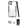 MARSİLYAN™- iPhone 11 Pro Max Kılıf Atlas Asil Serisi - Şeffaf 360 Full Body Arka Koruyucu + Pers Alüminyum Kamera Lens - YL