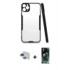 MARSİLYAN™- iPhone 11 Pro Max Kılıf Atlas Asil Serisi - Şeffaf 360 Full Body Arka Koruyucu + Pers Alüminyum Kamera Lens - LT