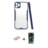 MARSİLYAN™- iPhone 11 Pro Max Kılıf Atlas Asil Serisi - Şeffaf 360 Full Body Arka Koruyucu + Renkli Kamera Lens Koruma Cam - SI