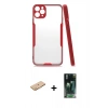 MARSİLYAN™- iPhone 11 Pro Max Kılıf Atlas Asil Serisi - Şeffaf 360 Full Body Arka Koruyucu + Renkli Kamera Lens Koruma Cam - TU