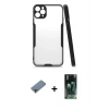 MARSİLYAN™- iPhone 11 Pro Max Kılıf Atlas Asil Serisi - Şeffaf 360 Full Body Arka Koruyucu + Shine Kamera Lens Koruma Cam - GI