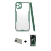 MARSİLYAN™- iPhone 11 Pro Max Kılıf Atlas Asil Serisi - Şeffaf 360 Full Body Arka Koruyucu + Rainbow Kamera Lens Koruma Cam - YL