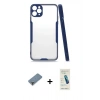 MARSİLYAN™- iPhone 11 Pro Max Kılıf Atlas Asil Serisi - Şeffaf Pasifik Cam Ekran Koruyucu + Metal Kamera Lens Koruma Cam - AKYL