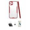 MARSİLYAN™- iPhone 11 Pro Max Kılıf Atlas Asil Serisi - Şeffaf Pasifik Cam Ekran Koruyucu + Kamera Lens Koruma Cam - SF