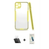 MARSİLYAN™- iPhone 11 Pro Max Kılıf Atlas Asil Serisi - Şeffaf Pasifik Cam Ekran Koruyucu + Kamera Lens Koruma Cam - SF