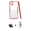 MARSİLYAN™- iPhone 11 Pro Max Kılıf Atlas Asil Serisi - Şeffaf Pasifik Cam Ekran Koruyucu + Kamera Lens Koruma Cam - SF