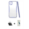 MARSİLYAN™- iPhone 11 Pro Max Kılıf Atlas Asil Serisi - Şeffaf Pasifik Cam Ekran Koruyucu + Kamera Lens Koruma Cam - SF