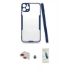 MARSİLYAN™- iPhone 11 Pro Max Kılıf Atlas Asil Serisi - Şeffaf Pasifik Cam Ekran Koruyucu + Pers Alüminyum Kamera Lens - KI