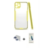 MARSİLYAN™- iPhone 11 Pro Max Kılıf Atlas Asil Serisi - Şeffaf Pasifik Cam Ekran Koruyucu + Pers Alüminyum Kamera Lens - LT