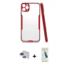 MARSİLYAN™- iPhone 11 Pro Max Kılıf Atlas Asil Serisi - Şeffaf Pasifik Cam Ekran Koruyucu + Pers Alüminyum Kamera Lens - LT