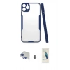 MARSİLYAN™- iPhone 11 Pro Max Kılıf Atlas Asil Serisi - Şeffaf Pasifik Cam Ekran Koruyucu + Pers Alüminyum Kamera Lens - LT
