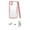 MARSİLYAN™- iPhone 11 Pro Max Kılıf Atlas Asil Serisi - Şeffaf Pasifik Cam Ekran Koruyucu + Renkli Kamera Lens Koruma Cam - MI