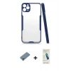 MARSİLYAN™- iPhone 11 Pro Max Kılıf Atlas Asil Serisi - Şeffaf Pasifik Cam Ekran Koruyucu + Metal Kamera Lens Koruma Cam - MR