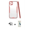 MARSİLYAN™- iPhone 11 Pro Max Kılıf Atlas Asil Serisi - Şeffaf Pasifik Cam Ekran Koruyucu + Pers Alüminyum Kamera Lens - SH