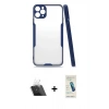 MARSİLYAN™- iPhone 11 Pro Max Kılıf Atlas Asil Serisi - Şeffaf Pasifik Cam Ekran Koruyucu + Kamera Lens Koruma Cam - SF