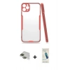 MARSİLYAN™- iPhone 11 Pro Max Kılıf Atlas Asil Serisi - Şeffaf Pasifik Cam Ekran Koruyucu + Pers Alüminyum Kamera Lens - YL