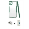 MARSİLYAN™- iPhone 11 Pro Max Kılıf Atlas Asil Serisi - Şeffaf Pasifik Cam Ekran Koruyucu + Pers Alüminyum Kamera Lens - YL