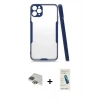 MARSİLYAN™- iPhone 11 Pro Max Kılıf Atlas Asil Serisi - Şeffaf Pasifik Cam Ekran Koruyucu + Pers Alüminyum Kamera Lens - YL
