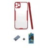 MARSİLYAN™- iPhone 11 Pro Max Kılıf Atlas Asil Serisi - Siyah 18D Cam Ekran Koruyucu + Shine Kamera Lens Koruma Cam - PE