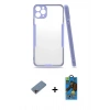 MARSİLYAN™- iPhone 11 Pro Max Kılıf Atlas Asil Serisi - Siyah 18D Cam Ekran Koruyucu + Shine Kamera Lens Koruma Cam - PE