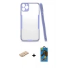 MARSİLYAN™- iPhone 11 Pro Max Kılıf Atlas Asil Serisi - Siyah 18D Cam Ekran Koruyucu + Renkli Kamera Lens Koruma Cam - SI