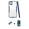 MARSİLYAN™- iPhone 11 Pro Max Kılıf Atlas Asil Serisi - Siyah 18D Cam Ekran Koruyucu + Shine Kamera Lens Koruma Cam - GS