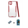 MARSİLYAN™- iPhone 11 Pro Max Kılıf Atlas Asil Serisi - Siyah 18D Cam Ekran Koruyucu + Shine Kamera Lens Koruma Cam - GS