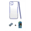 MARSİLYAN™- iPhone 11 Pro Max Kılıf Atlas Asil Serisi - Siyah 18D Cam Ekran Koruyucu + Shine Kamera Lens Koruma Cam - SH