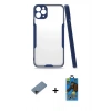 MARSİLYAN™- iPhone 11 Pro Max Kılıf Atlas Asil Serisi - Siyah 18D Cam Ekran Koruyucu + Shine Kamera Lens Koruma Cam - SH