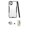 MARSİLYAN™- iPhone 11 Pro Max Kılıf Atlas Asil Serisi - Siyah 20D Premium Cam Ekran Koruyucu + Pers Alüminyum Kamera Lens - LT