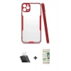 MARSİLYAN™- iPhone 11 Pro Max Kılıf Atlas Asil Serisi - Siyah 20D Premium Cam Ekran Koruyucu + Şeffaf Kamera Lens Koruma Cam