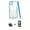 MARSİLYAN™- iPhone 11 Pro Max Kılıf Atlas Asil Serisi - Siyah 34D Hayalet Izgaralı Cam + Kamera Lens Koruma Cam - SF