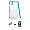 MARSİLYAN™- iPhone 11 Pro Max Kılıf Atlas Asil Serisi - Siyah 34D Hayalet Izgaralı Cam + Shine Kamera Lens Koruma Cam - GD