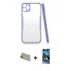 MARSİLYAN™- iPhone 11 Pro Max Kılıf Atlas Asil Serisi - Siyah 34D Izgaralı Cam + Rainbow Kamera Lens Koruma Cam - GD