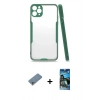 MARSİLYAN™- iPhone 11 Pro Max Kılıf Atlas Asil Serisi - Siyah 34D Izgaralı Cam + Shine Kamera Lens Koruma Cam - GS