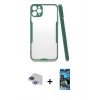 MARSİLYAN™- iPhone 11 Pro Max Kılıf Atlas Asil Serisi - Siyah 34D Izgaralı Cam + Pers Alüminyum Kamera Lens - LT