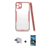 MARSİLYAN™- iPhone 11 Pro Max Kılıf Atlas Asil Serisi - Siyah 34D Izgaralı Cam + Pers Alüminyum Kamera Lens - LT