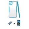 MARSİLYAN™- iPhone 11 Pro Max Kılıf Atlas Asil Serisi - Siyah 34D Izgaralı Cam + Metal Kamera Lens Koruma Cam - MI
